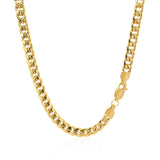Miami Cuban Semi Solid Chain 4.50 mm in 10k Yellow Gold, view 3