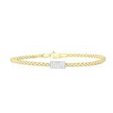 14K Yellow Gold Popcorn Short Diamond Bar Bracelet (4.80mm)