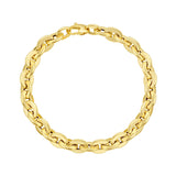 14K Yellow Gold Mirror Rolo Link Chain Bracelet (7.30 mm)