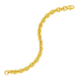 14K Yellow Gold Mirror Rolo Link Chain Bracelet (7.30 mm)