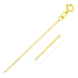 Diamond Cut Cable Link Chain 0.68 mm in 14k Yellow Gold