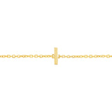 14K Yellow Gold Mini Initial I Bracelet