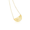 14k Yellow Gold 18 inch Necklace with Patterned Half Circle - Melliflus Necklaces