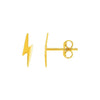 14k Yellow Gold Post Earrings with Lightning Bolts - Melliflus Earrings