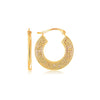 10k Yellow Gold Greek Key Small Hoop Earrings - Melliflus Earrings