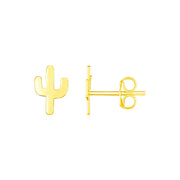 14K Yellow Gold Petite Cactus Earrings - Melliflus Earrings