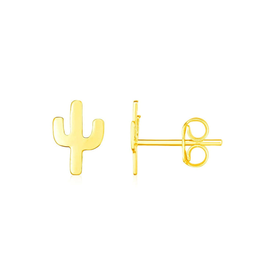 14K Yellow Gold Petite Cactus Earrings - Melliflus Earrings