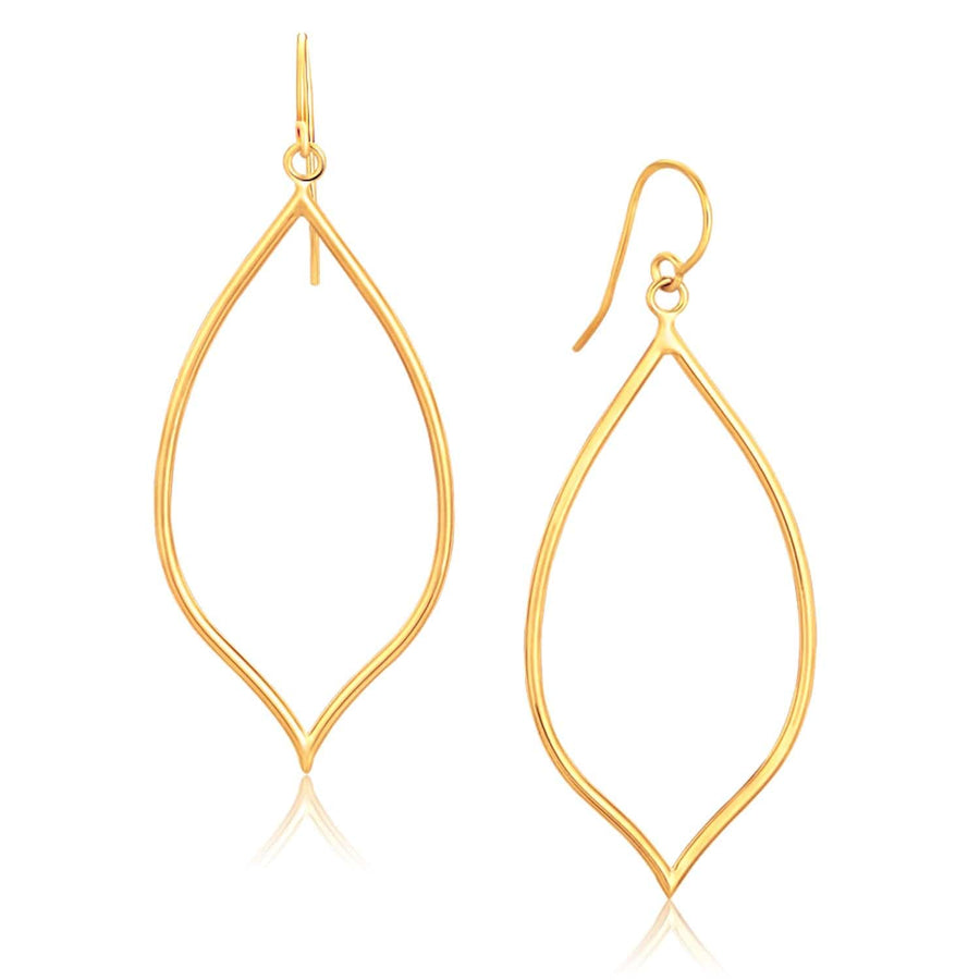 14k Yellow Gold Marquise Style Polished Earrings - Melliflus Earrings