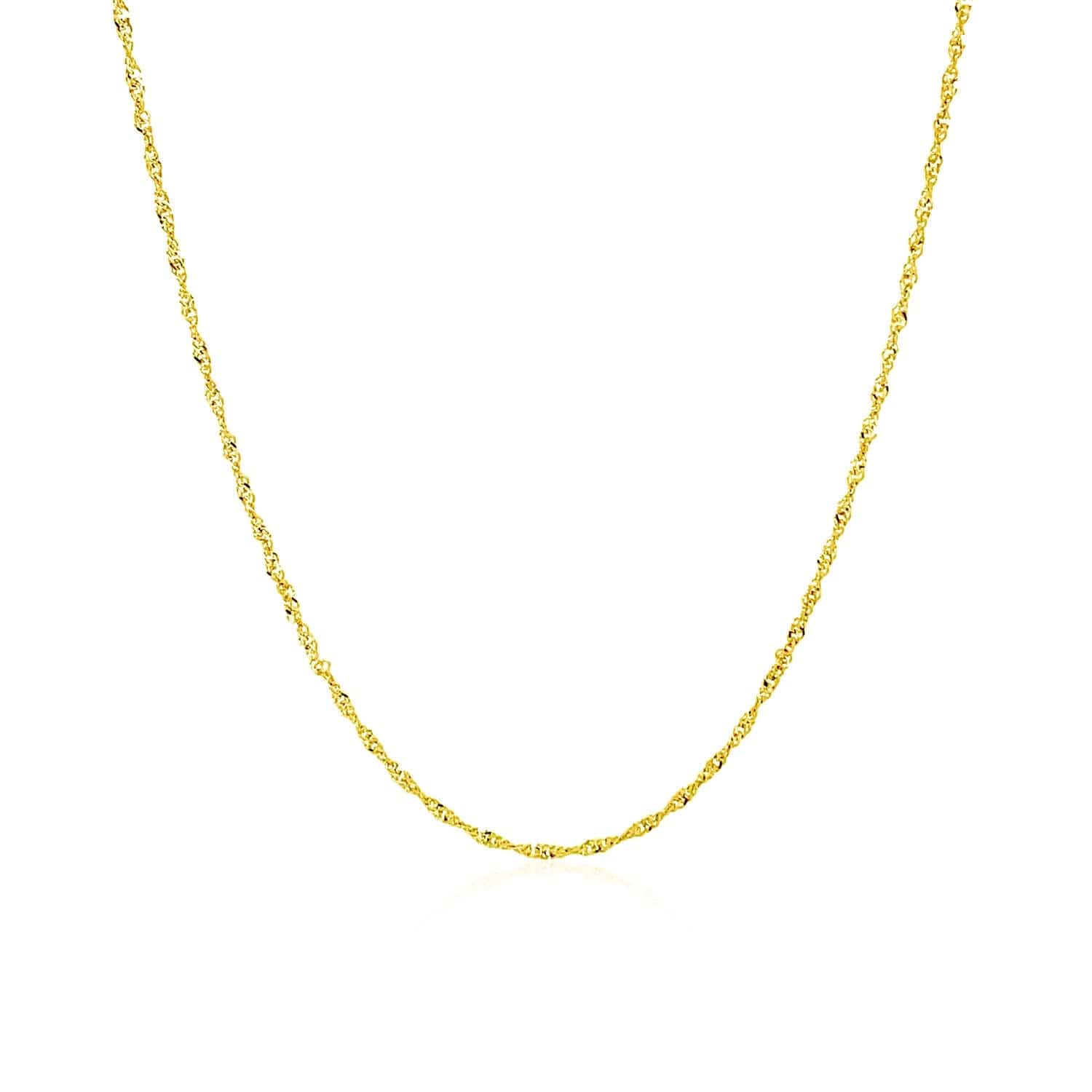 14k Yellow Gold Singapore Chain 1.0mm - Melliflus Chains