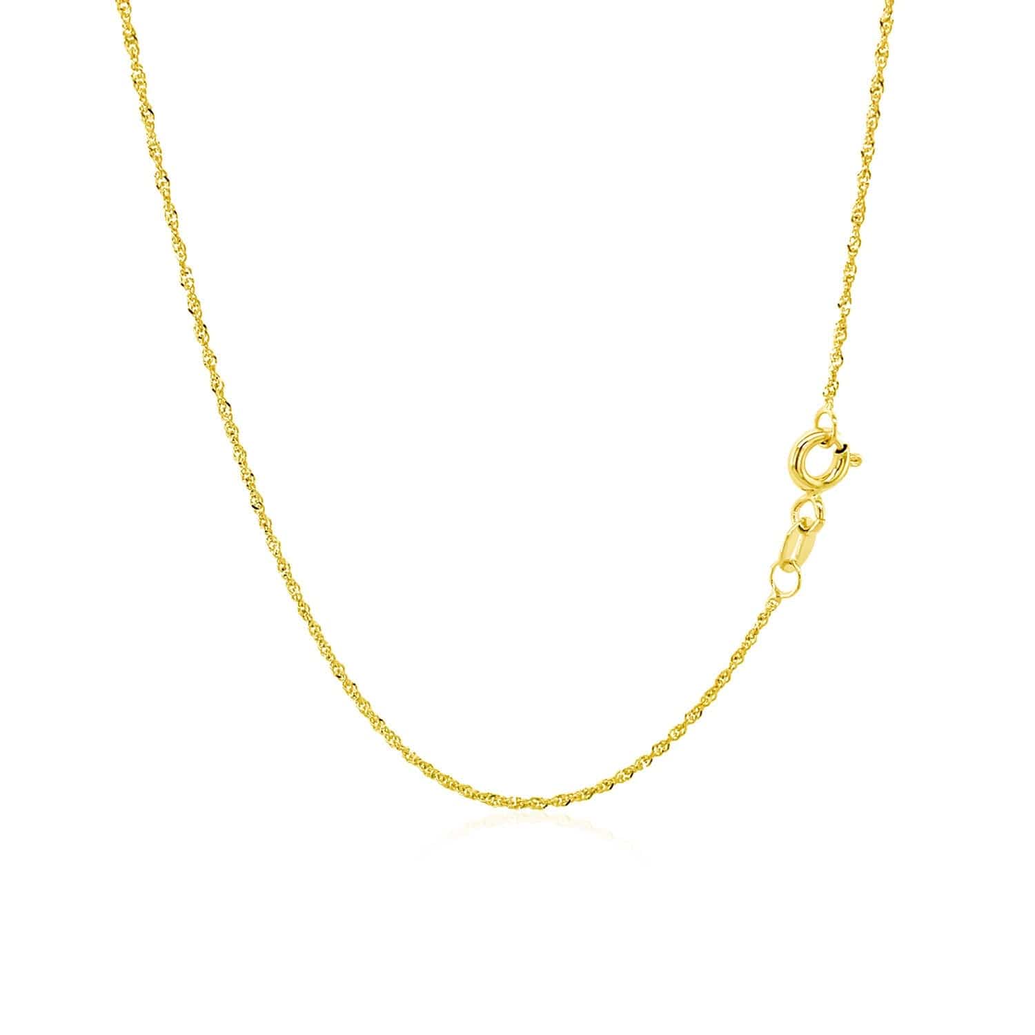 14k Yellow Gold Singapore Chain 1.0mm - Melliflus Chains
