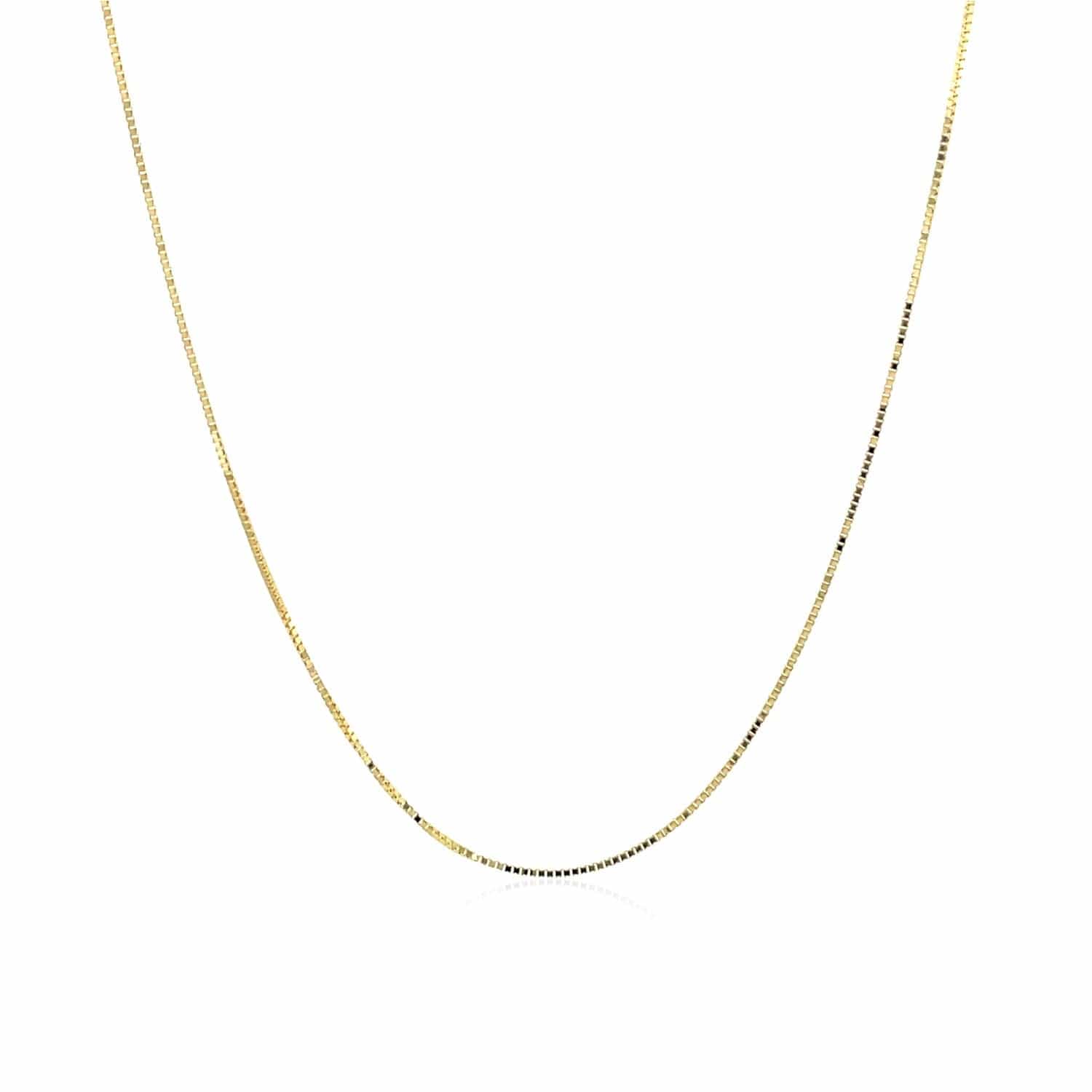 14k Yellow Gold Classic Box Chain 0.45mm - Melliflus Chains