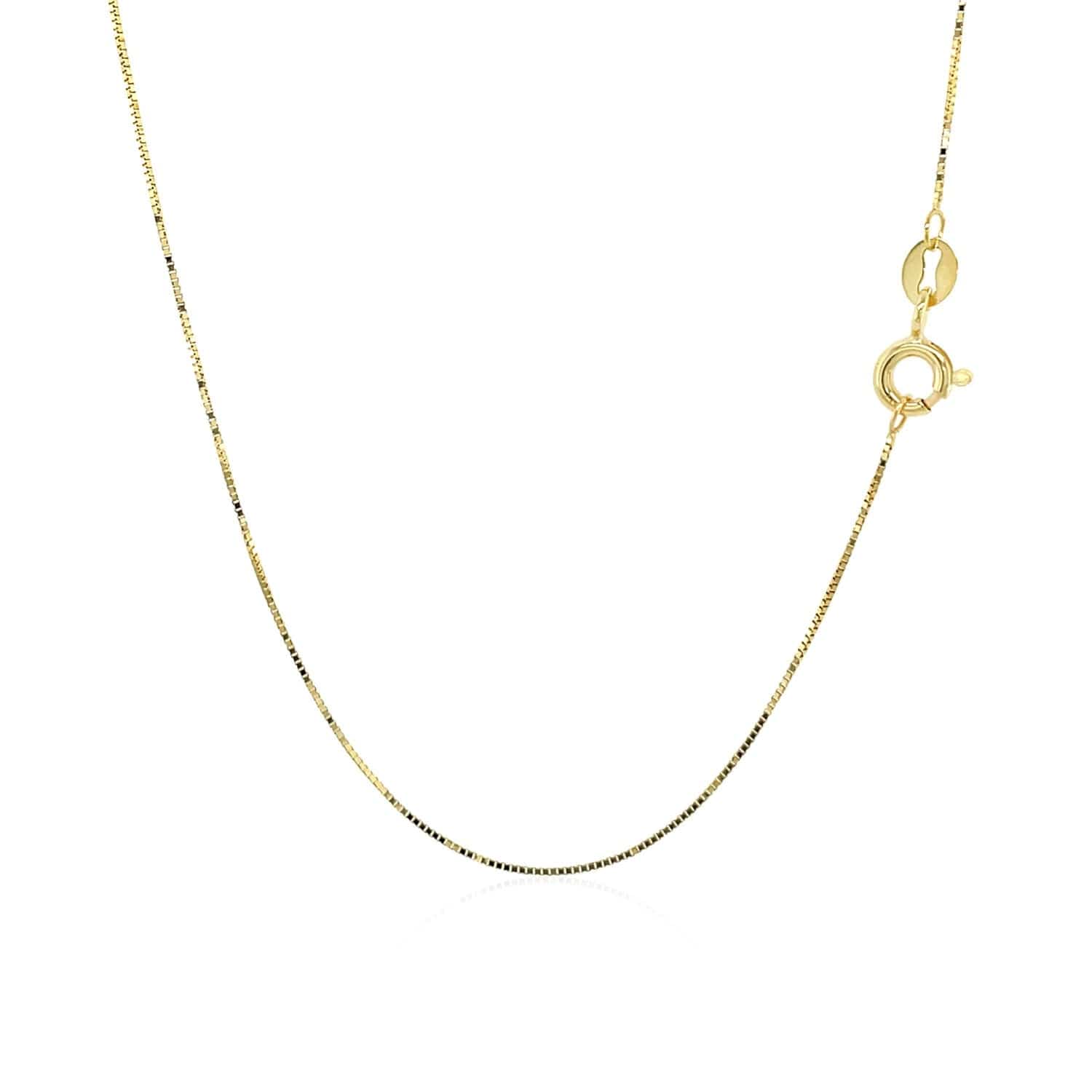 14k Yellow Gold Classic Box Chain 0.45mm - Melliflus Chains