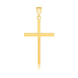 14k Yellow Gold Polished Flat Cross Pendant - Melliflus Pendants