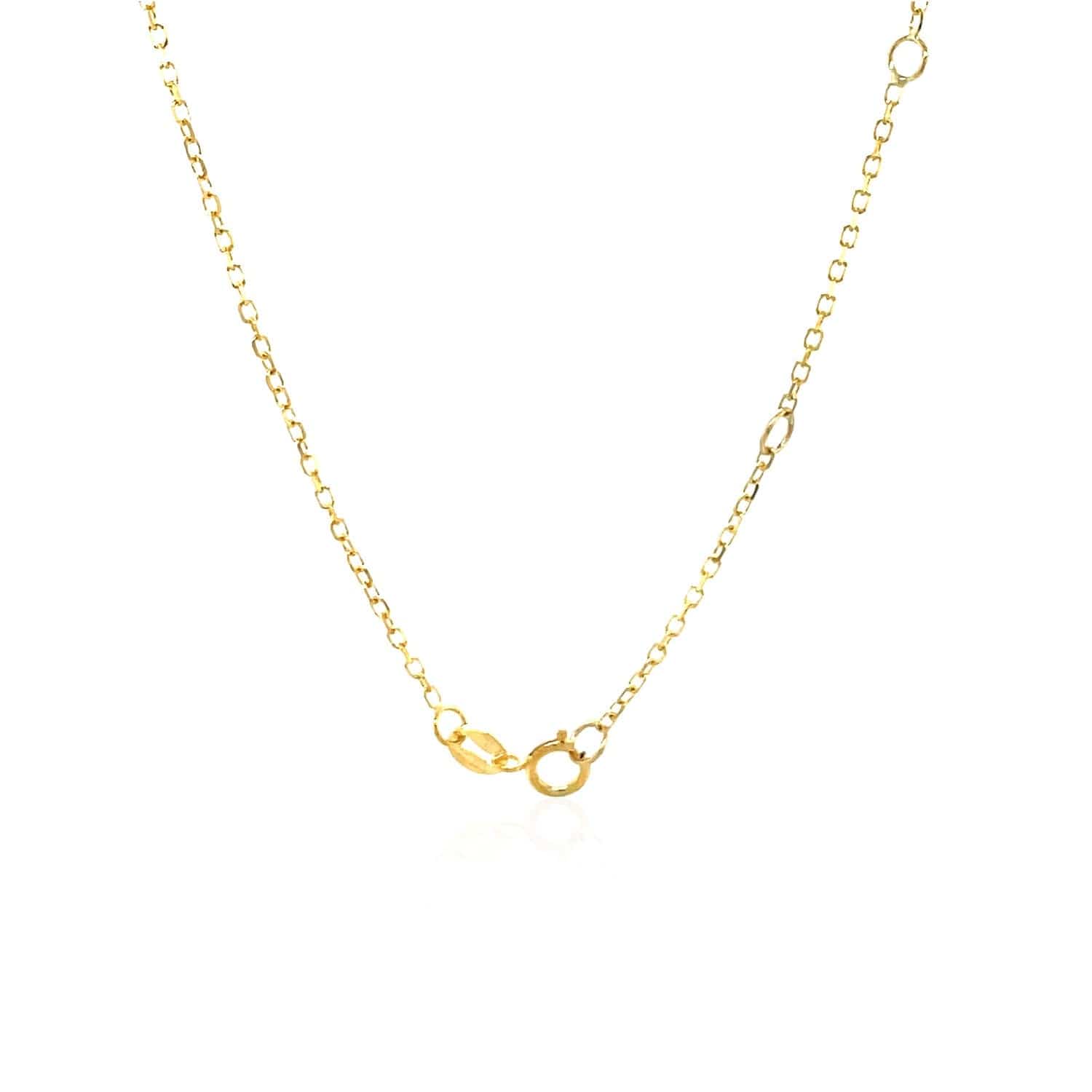 14k Yellow Gold 17 inch Necklace with Round Blue Topaz - Melliflus Necklaces