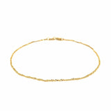 14k Yellow Gold Singapore Bracelet 1.0mm - Melliflus Bracelets