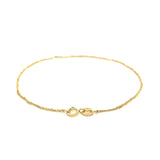 14k Yellow Gold Singapore Bracelet 1.0mm - Melliflus Bracelets