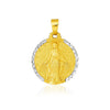 14k Two Tone Gold Round Religious Medal Pendant - Melliflus Pendants