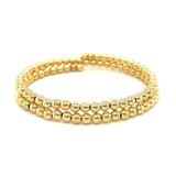 14k Yellow Gold Wrap Around Bangle with Polished Beads - Melliflus Bangles