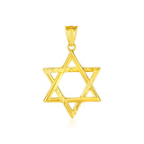 14k Yellow Gold Star of David Pendant - Melliflus Pendants