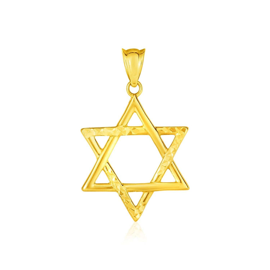 14k Yellow Gold Star of David Pendant - Melliflus Pendants