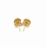 14k Yellow Gold Textured Circle Post Earrings - Melliflus Earrings