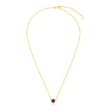 14k Yellow Gold 17 inch Necklace with Round Garnet - Melliflus Necklaces
