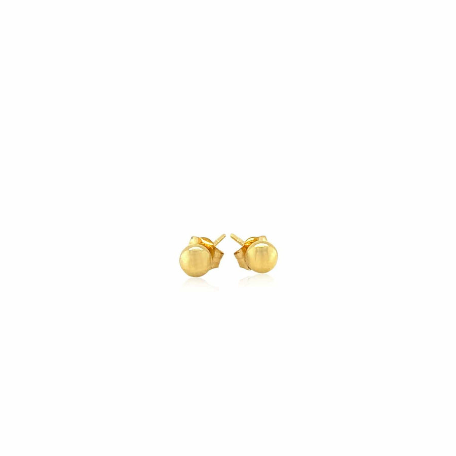 14k Yellow Gold Ball Style Stud Earrings (4.0 mm) - Melliflus Earrings