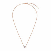 14k Rose Gold 17 inch Necklace with Round White Topaz - Melliflus Necklaces