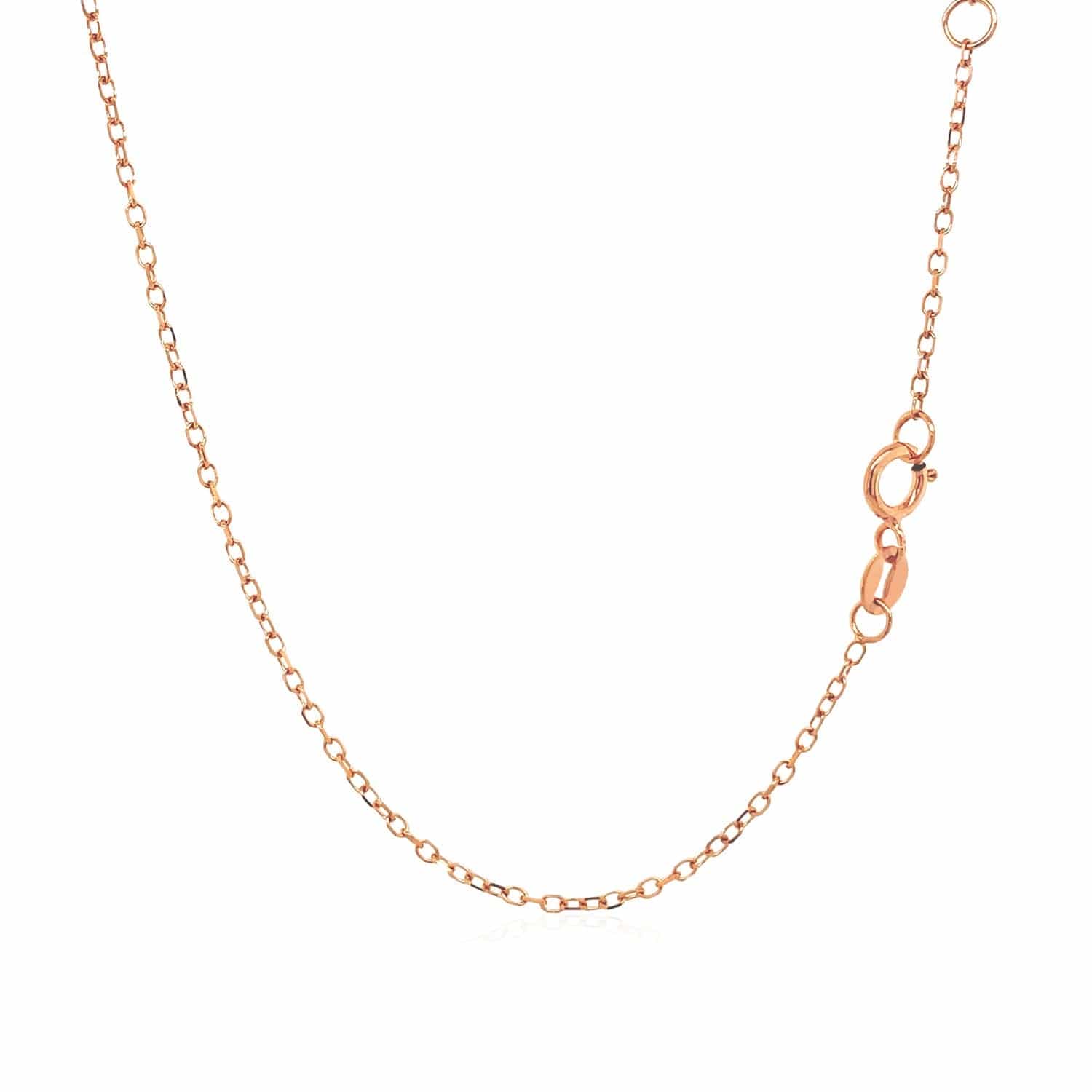 14k Rose Gold 17 inch Necklace with Round White Topaz - Melliflus Necklaces