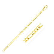 2.6mm 14k Yellow Gold Link Figaro Bracelet - Melliflus Bracelets