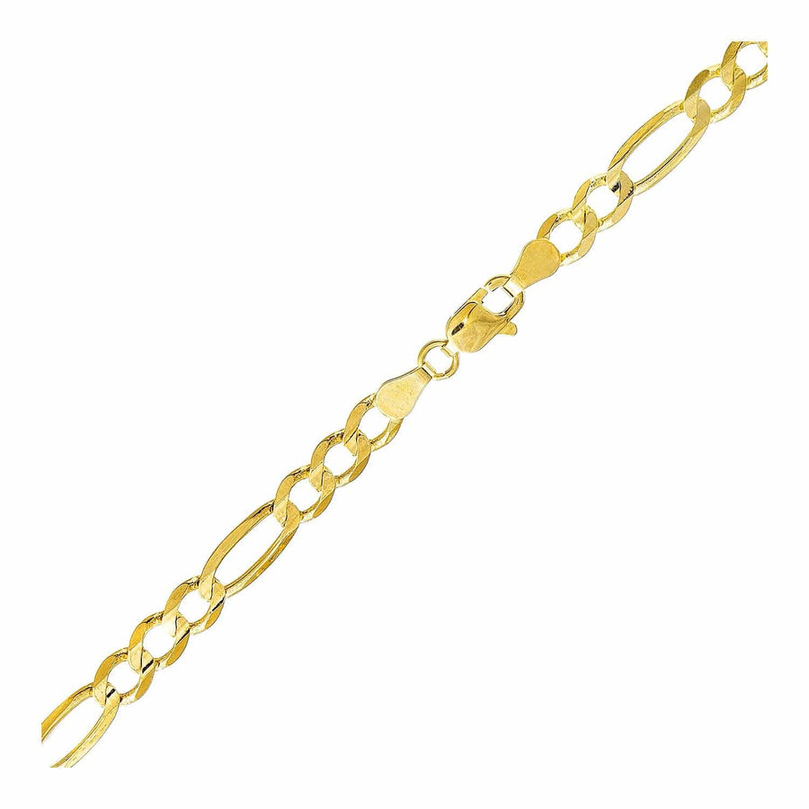 2.6mm 14k Yellow Gold Link Figaro Bracelet - Melliflus Bracelets