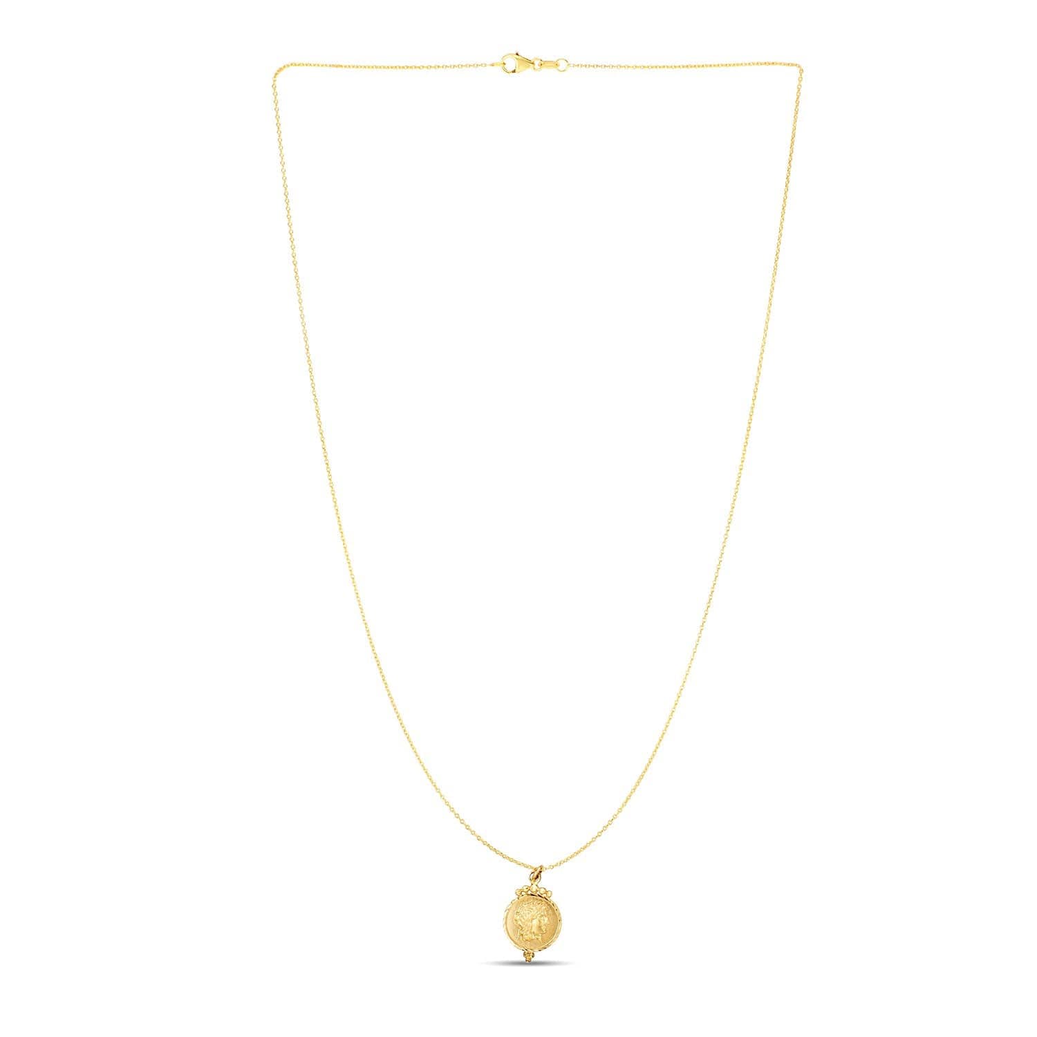 14k Yellow Gold with Round Roman Coin Pendant - Melliflus Pendants