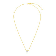 14k Yellow Gold 17 inch Necklace with Round White Topaz - Melliflus Necklaces