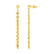 14k Yellow Gold Polished Drop Earrings - Melliflus Earrings