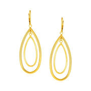 14k Yellow Gold Earrings with Teardrop Dangles - Melliflus Earrings