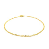 14k Yellow Gold Singapore Bracelet 1.5mm - Melliflus Bracelets