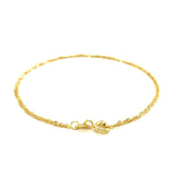 14k Yellow Gold Singapore Bracelet 1.5mm - Melliflus Bracelets