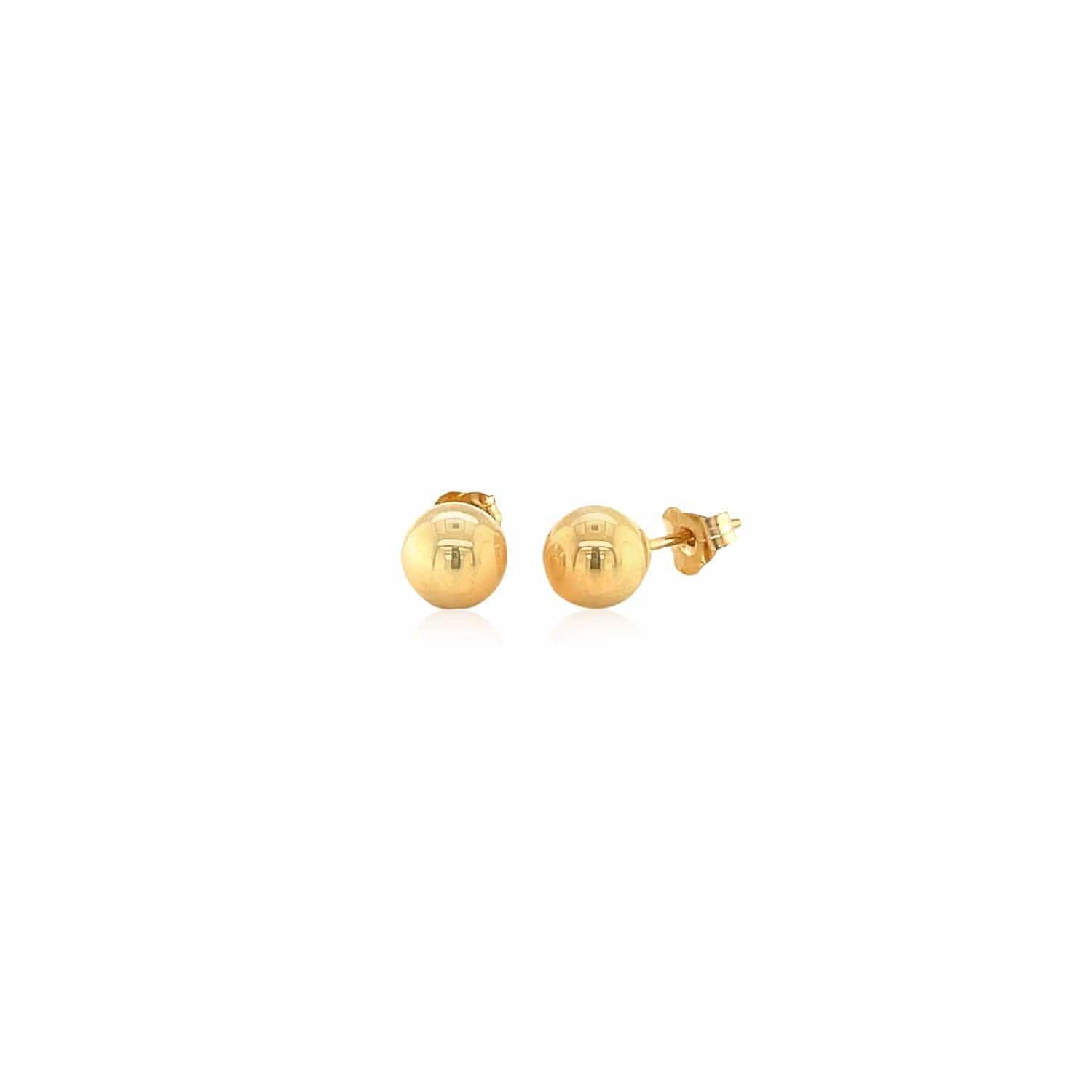 10k Yellow Gold Round Stud Earrings (6.0 mm) - Melliflus Earrings