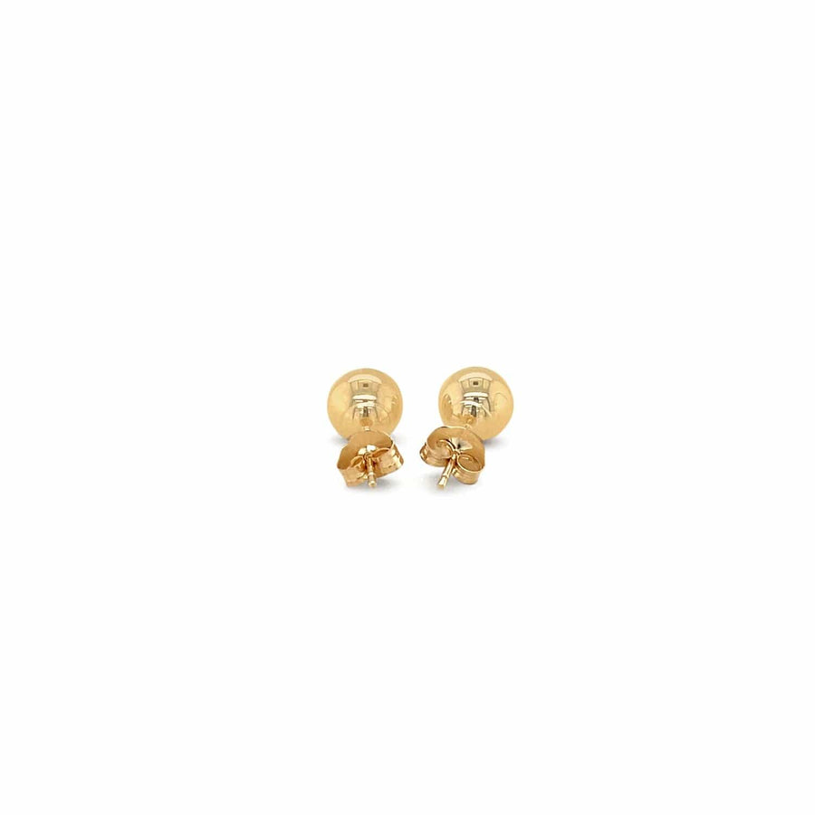 10k Yellow Gold Round Stud Earrings (6.0 mm) - Melliflus Earrings