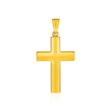 14k Yellow Gold Reversible Textured Cross Pendant - Melliflus Pendants