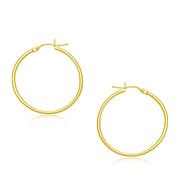 10k Yellow Gold Polished Hoop Earrings (30 mm) - Melliflus Earrings