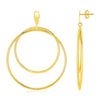 14k Yellow Gold Post Earrings with Open Polished Circle Dangles - Melliflus Earrings