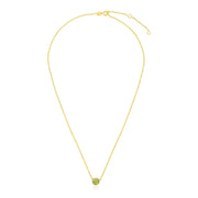 14k Yellow Gold 17 inch Necklace with Round Peridot - Melliflus Necklaces