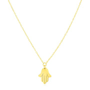 14K Yellow Gold Hand of Hamsa Necklace - Melliflus Necklaces