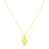14K Yellow Gold Hand of Hamsa Necklace - Melliflus Necklaces