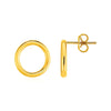 Open Circle Post Earrings in 14k Yellow Gold - Melliflus Earrings