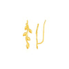 Leafy Branch Motif Climber Earrings in 14k Yellow Gold - Melliflus Earrings