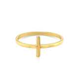 14k Yellow Gold Cross Motif Ring - Melliflus Rings