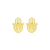 14k Yellow Gold Polished Hand of Hamsa Post Earrings - Melliflus Earrings