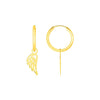 14K Yellow Gold Hoop Earrings with Angel Wings - Melliflus Earrings